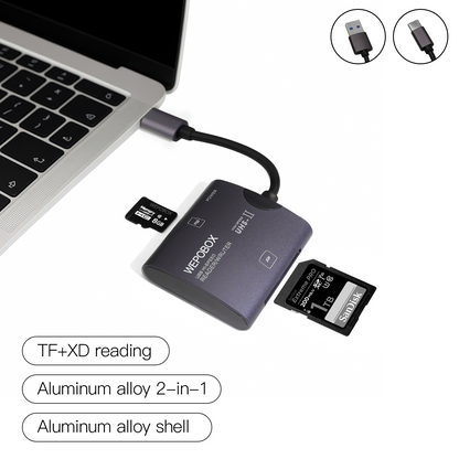 WEPOBOX USB Card Readers, USB 3.0, Dual TF And SD card, Compatible With Computers And Mobile Phones